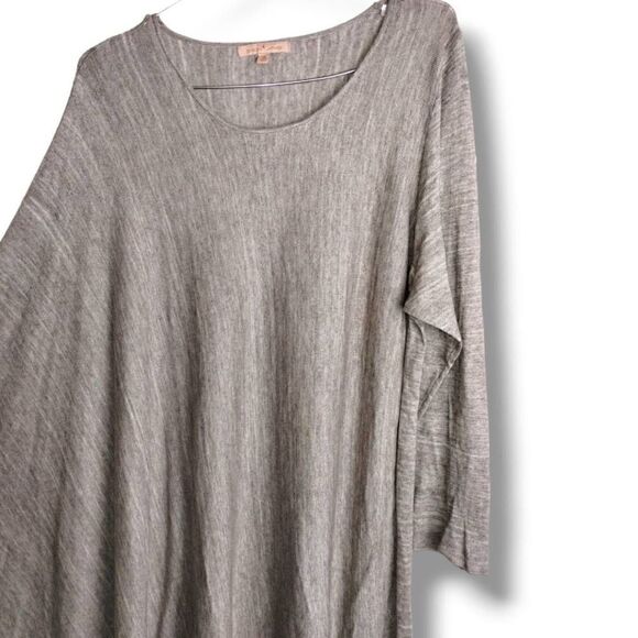 Gibson Latimer Womens Sweater Sz XL Natural Asymmetric Hem Sleeves Cotto… - Picture 3 of 10